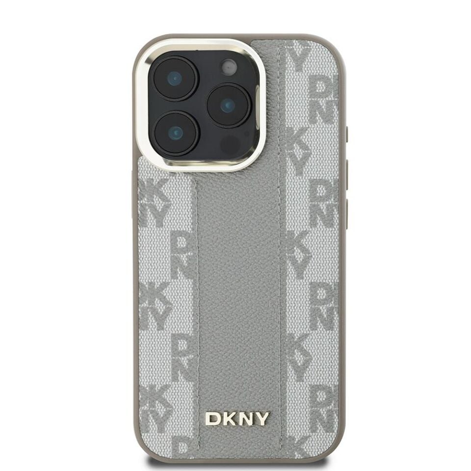 Apple iPhone 16 Pro Max Kılıf DKNY Orijinal Lisanslı Magsafe Şarj Özellikli 3D Yazılı Checkered Pattern Kapak
