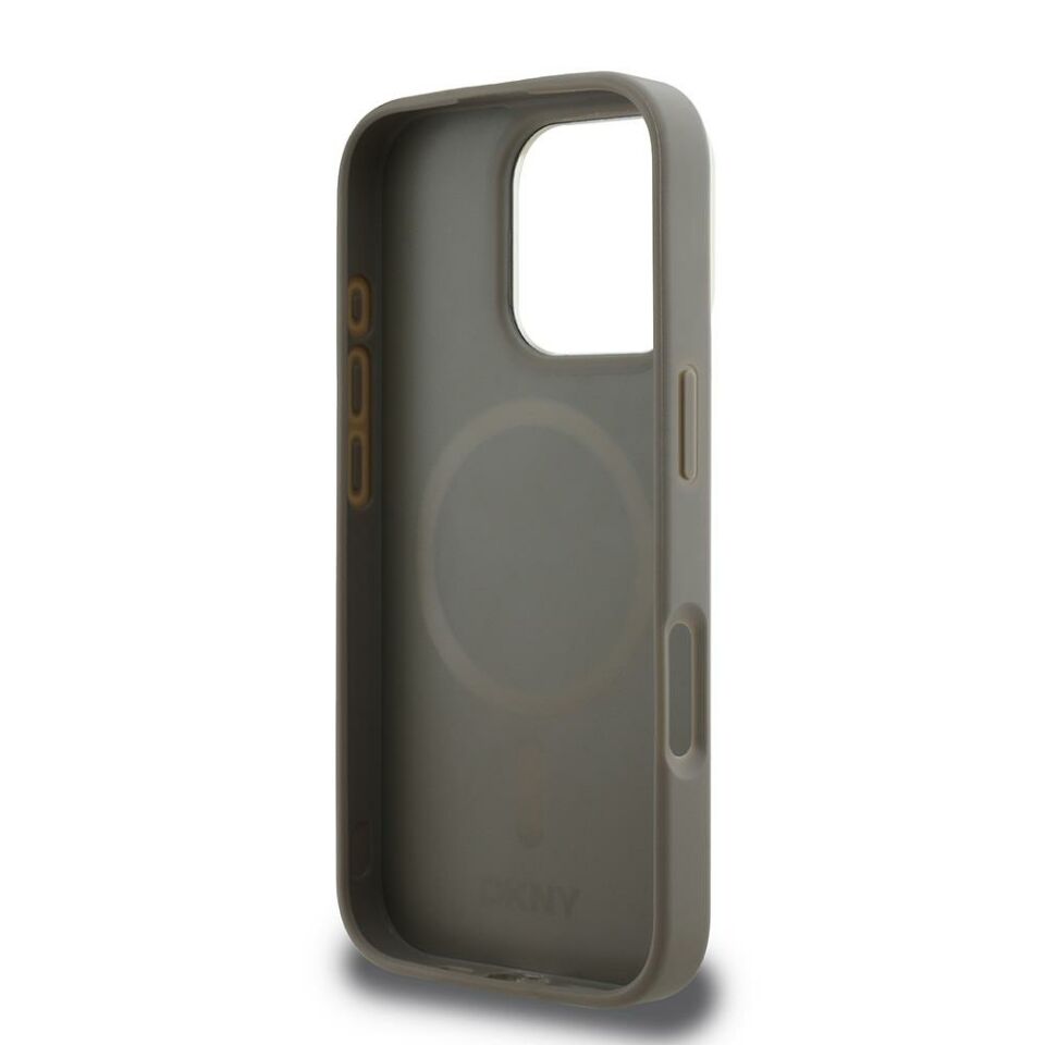 Apple iPhone 16 Pro Max Kılıf DKNY Orijinal Lisanslı Magsafe Şarj Özellikli 3D Yazılı Checkered Pattern Kapak