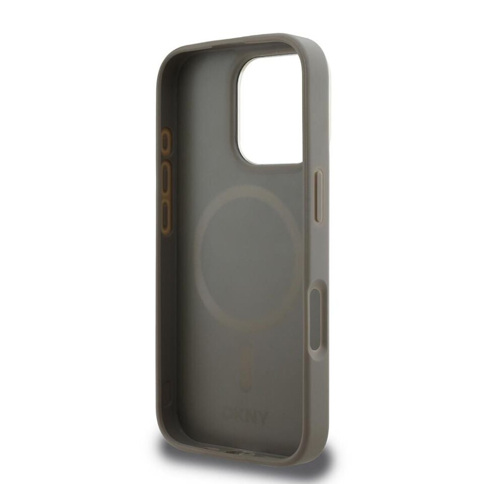 Apple iPhone 16 Pro Max Kılıf DKNY Orijinal Lisanslı Magsafe Şarj Özellikli 3D Yazılı Checkered Pattern Kapak