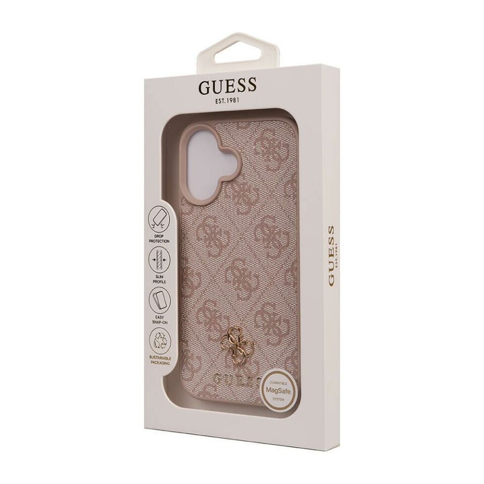 Apple iPhone 16 Kılıf Guess Orijinal Lisanslı Magsafe Şarj Özellikli Small 4G Classic Kapak
