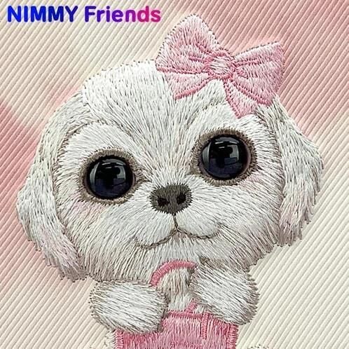 NIMMY iPhone 16 Pro Uyumlu 3D Gerçek Nakış İşlemeli Göz Detaylı Köpek Desenli Big Eyes Silikon Kılıf