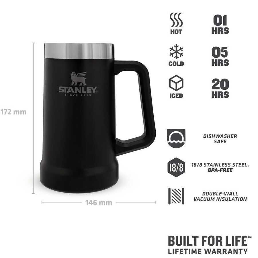 Stanley Adventure Vakumlu Termos Kulplu Bardak 0.70Lt Siyah