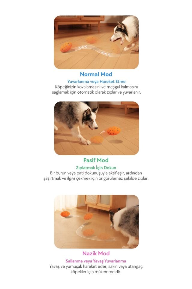 Cheerble Wicked Rugby Şarjlı Hareketli Köpek Oyuncak Topu CWQ06 Turuncu