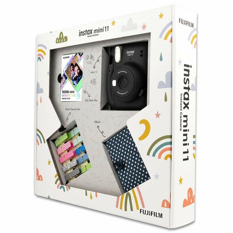 İnstax Mini 11 Akordeon Albüm ve Mandallı Box Siyah