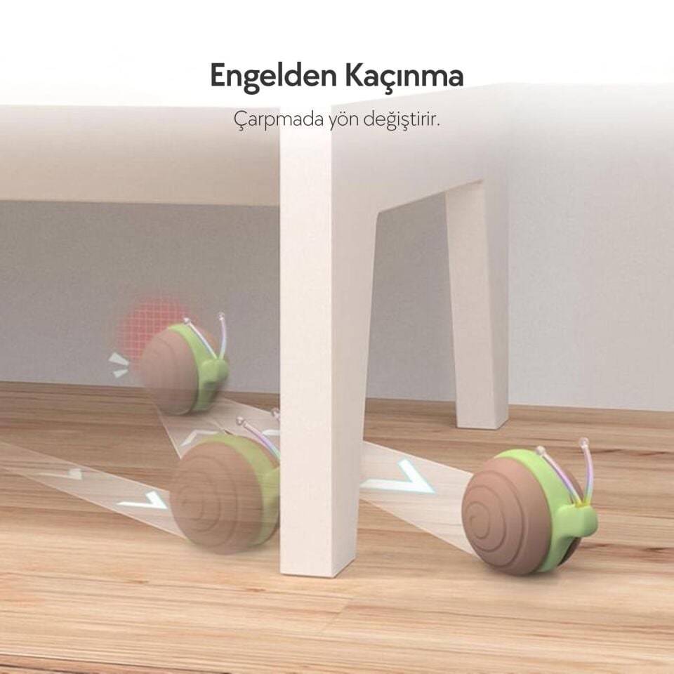 Cheerble Şarjlı Akıllı İneraktif Kedi Salyangoz Oyuncağı, Kahverengi 7 x 5 x 5.8 cm CWJ02