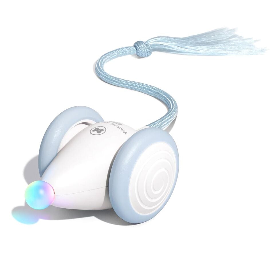 Cheerble Şarjlı Akıllı İneraktif Kuyruklu Kedi Fare Oyuncağı, 7 x 5 x 5.8 cm CWJ03 Mavi