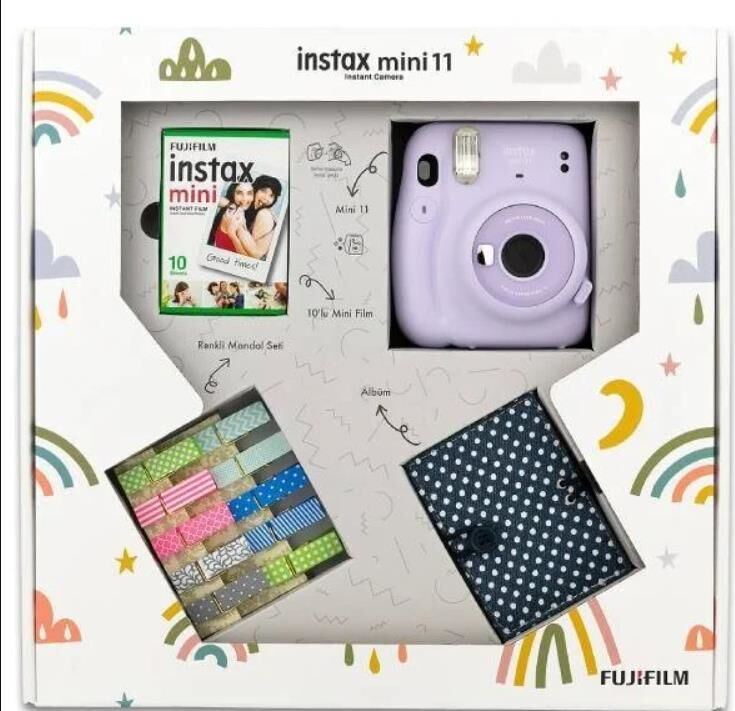 İnstax Mini 11 Akordeon Albüm ve Mandallı Box Lila