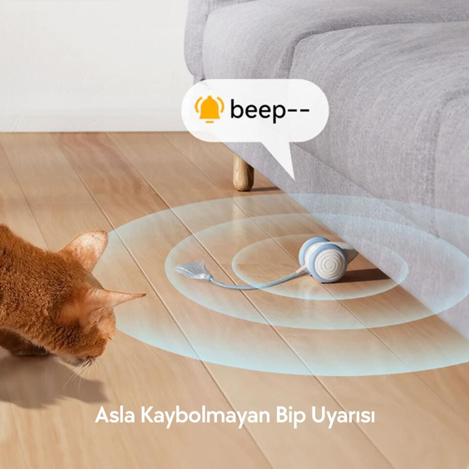 Cheerble Şarjlı Akıllı İneraktif Kuyruklu Kedi Fare Oyuncağı, 7 x 5 x 5.8 cm CWJ03 Mavi