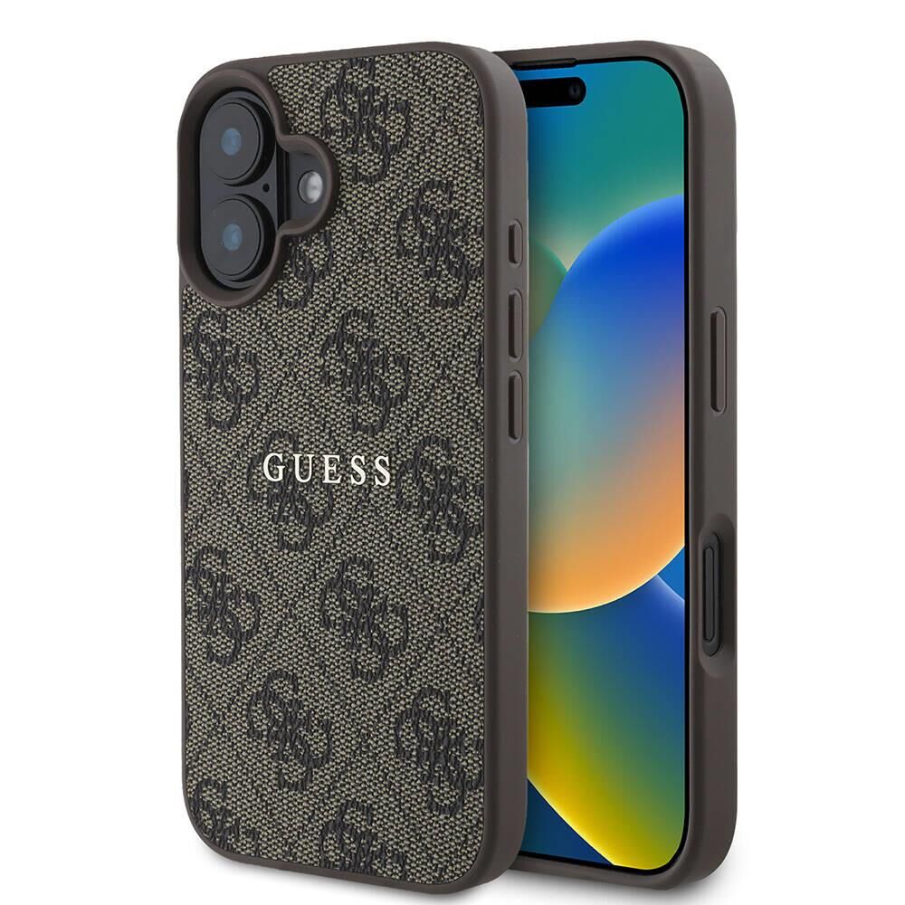 Apple iPhone 16 Kılıf Guess Orijinal Lisanslı Magsafe Şarj Özellikli 4G Desenli Yazı Logolu Kapak