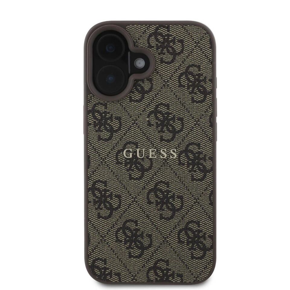 Apple iPhone 16 Kılıf Guess Orijinal Lisanslı Magsafe Şarj Özellikli 4G Desenli Yazı Logolu Kapak