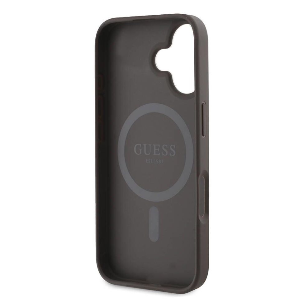 Apple iPhone 16 Kılıf Guess Orijinal Lisanslı Magsafe Şarj Özellikli 4G Desenli Yazı Logolu Kapak
