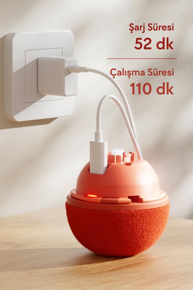 Cheerble Wicked Ball Duo2 İnteraktif Şarjlı Kedi Oyun Topu (2-in-1) CWJ04 Kırmızı