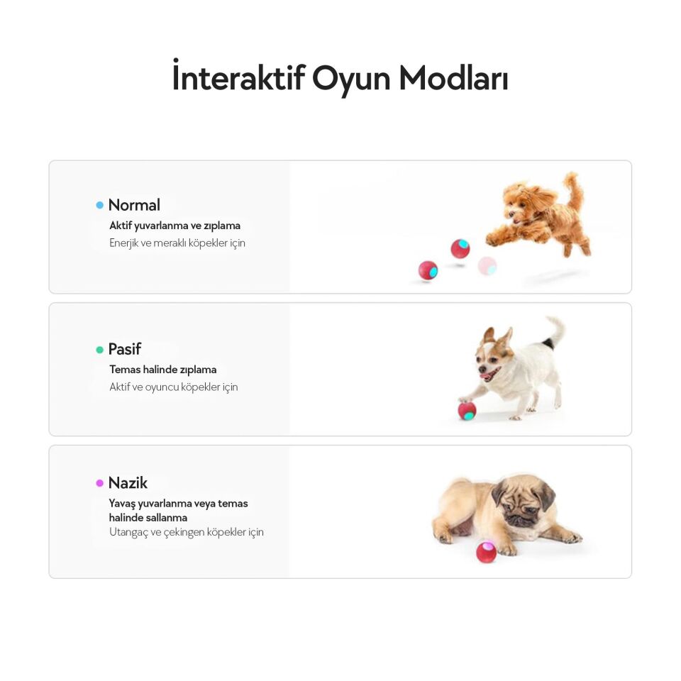Cheerble Şarjlı Akıllı İneraktif Köpek Oyun Topu Small 5.5 cm C1221