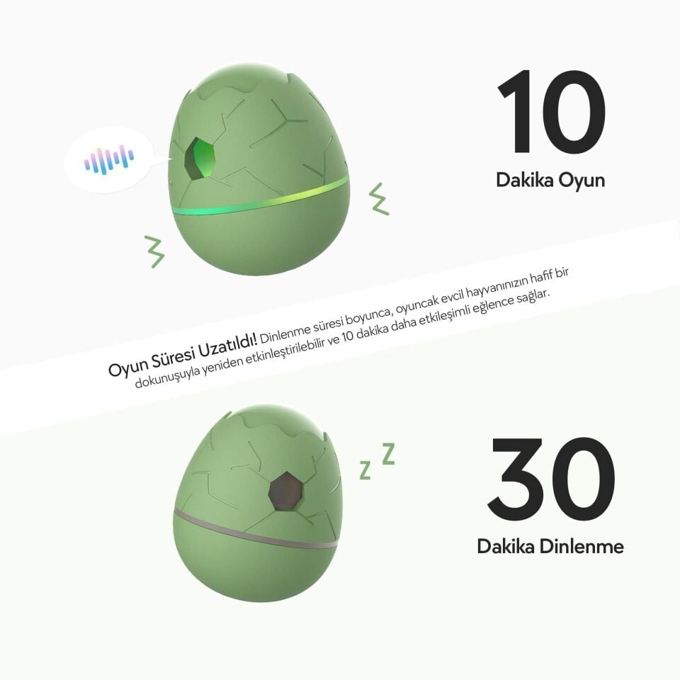 Cheerble Şarjlı Akıllı İneraktif Kedi & Köpek Yumurta Oyuncağı 8 x 8 x 10 C0222 Yeşil