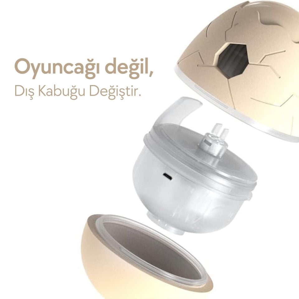 Cheerble Şarjlı Akıllı İneraktif Kedi & Köpek Yumurta Oyuncağı 8 x 8 x 10 C0222 Krem