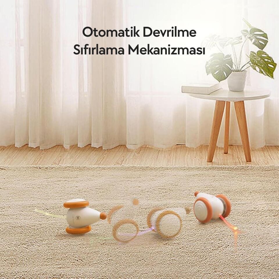 Cheerble Şarjlı Akıllı İneraktif Kedi Fare Oyuncağı 6 x 5 x 3.6 cm C0821 Turuncu