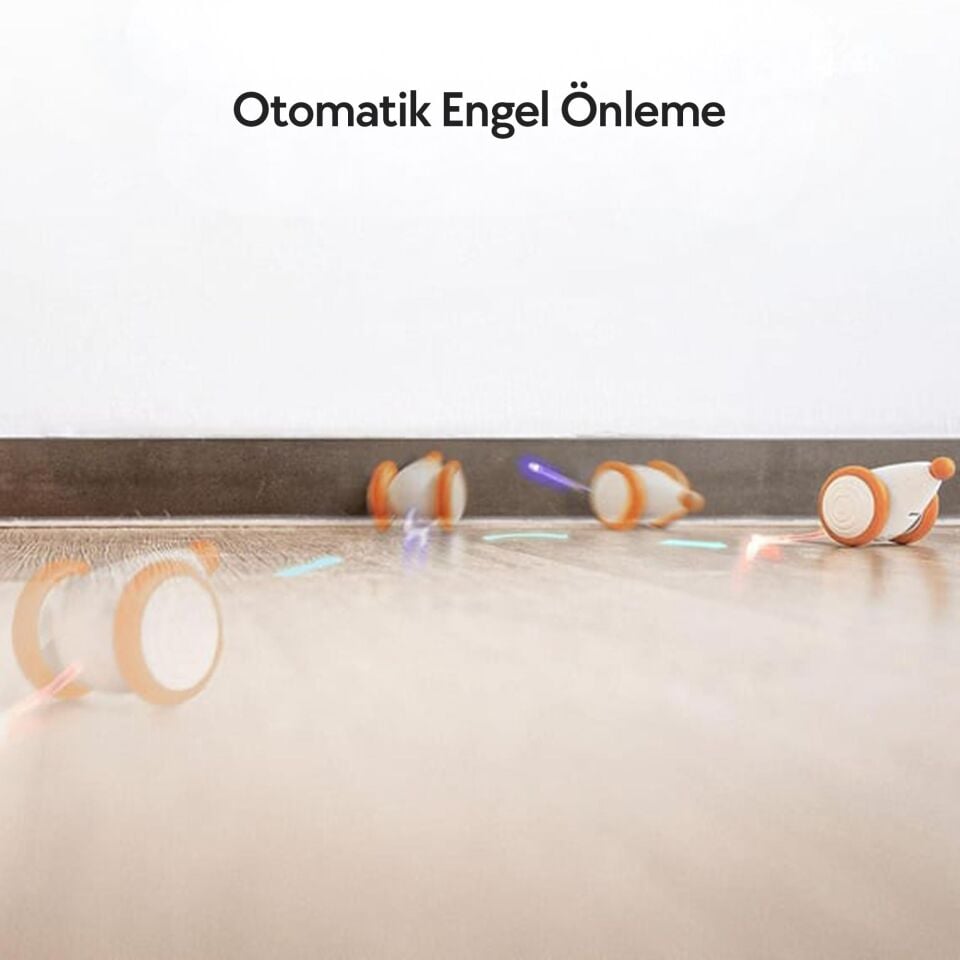 Cheerble Şarjlı Akıllı İneraktif Kedi Fare Oyuncağı 6 x 5 x 3.6 cm C0821 Turuncu
