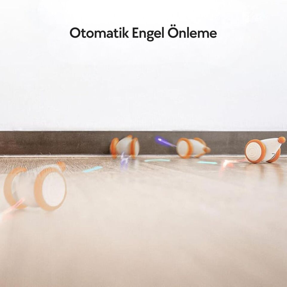 Cheerble Şarjlı Akıllı İneraktif Kedi Fare Oyuncağı 6 x 5 x 3.6 cm C0821 Turuncu