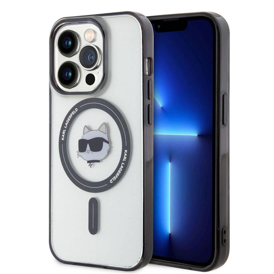 Apple iPhone 15 Pro Kılıf Karl Lagerfeld Magsafe Şarj Özellikli IML Choupette Orijinal Lisanslı Kapak