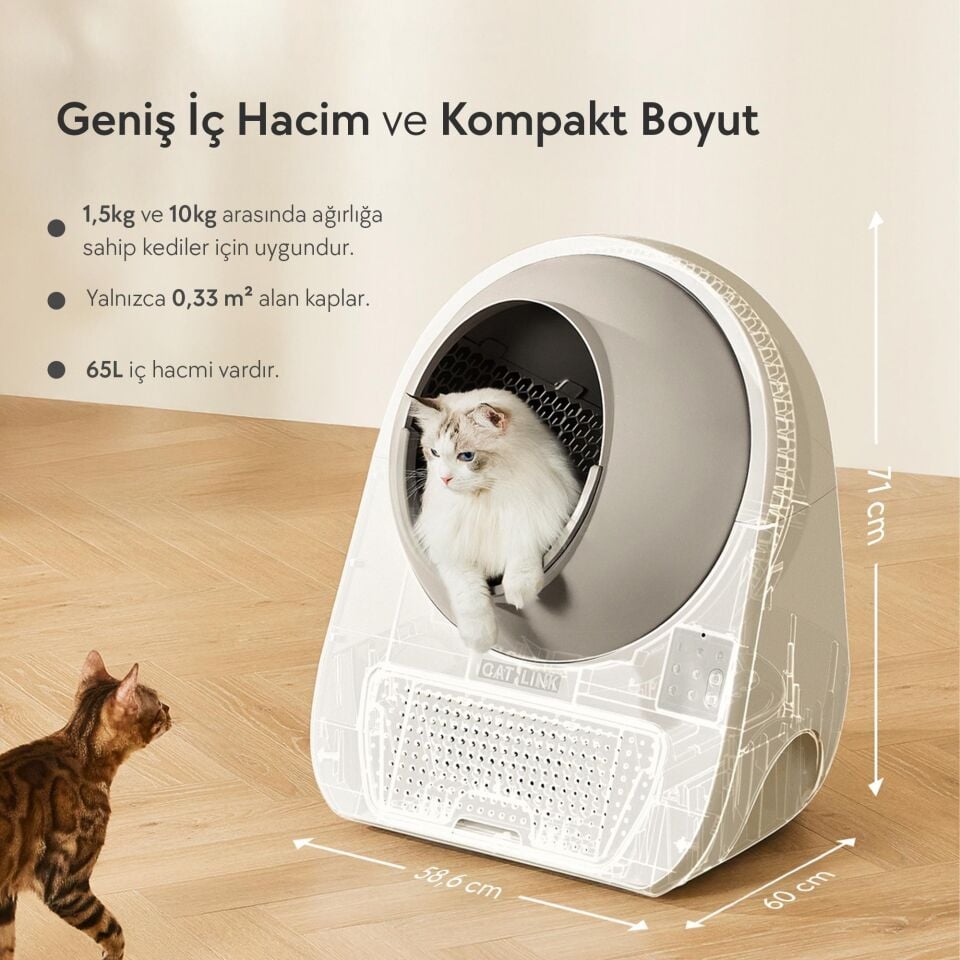 CATLINK Yapay Zekâlı Otomatik Kedi Tuvaleti - ScooperCL-08