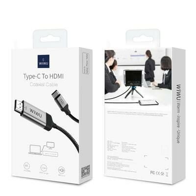Wiwu X9 Typ-C To Hdmi Kablo Gri