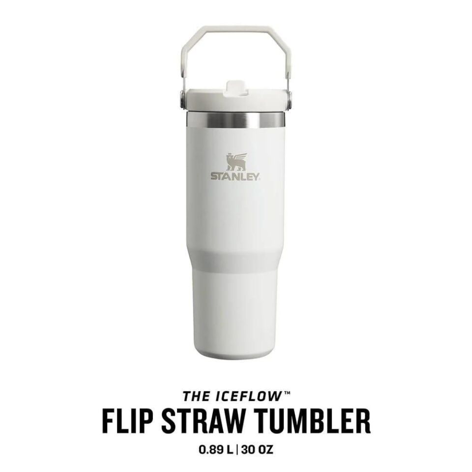 Stanley The Iceflow Flip Straw Pipetli Termos Bardak 0.89 L Beyaz