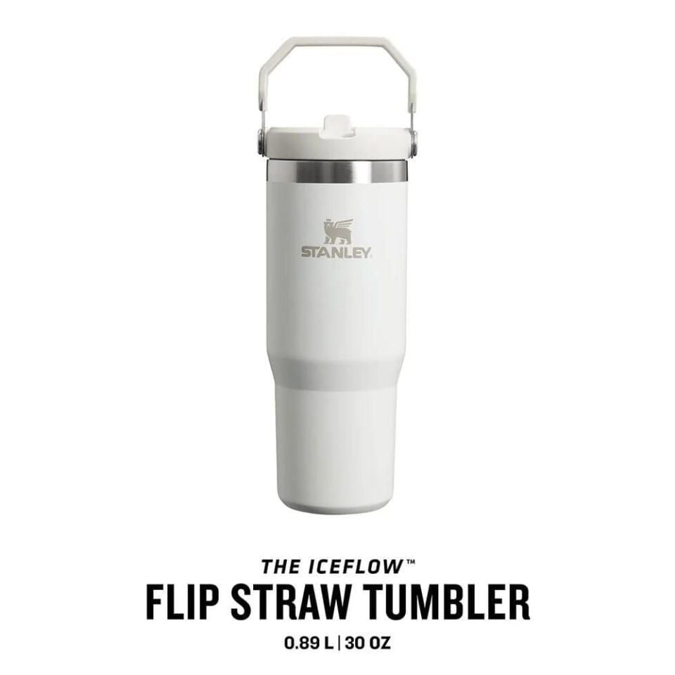 Stanley The Iceflow Flip Straw Pipetli Termos Bardak 0.89 L Beyaz