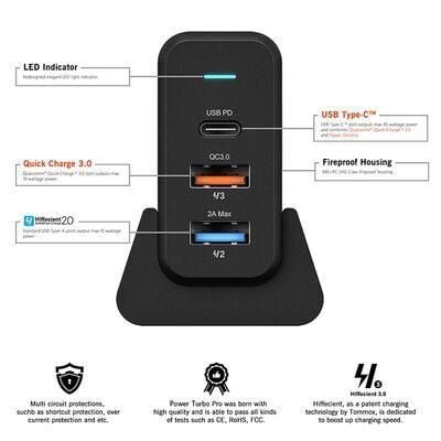 Wiwu Power Turbo PD 3in1  Universal Şarj Adaptörü
