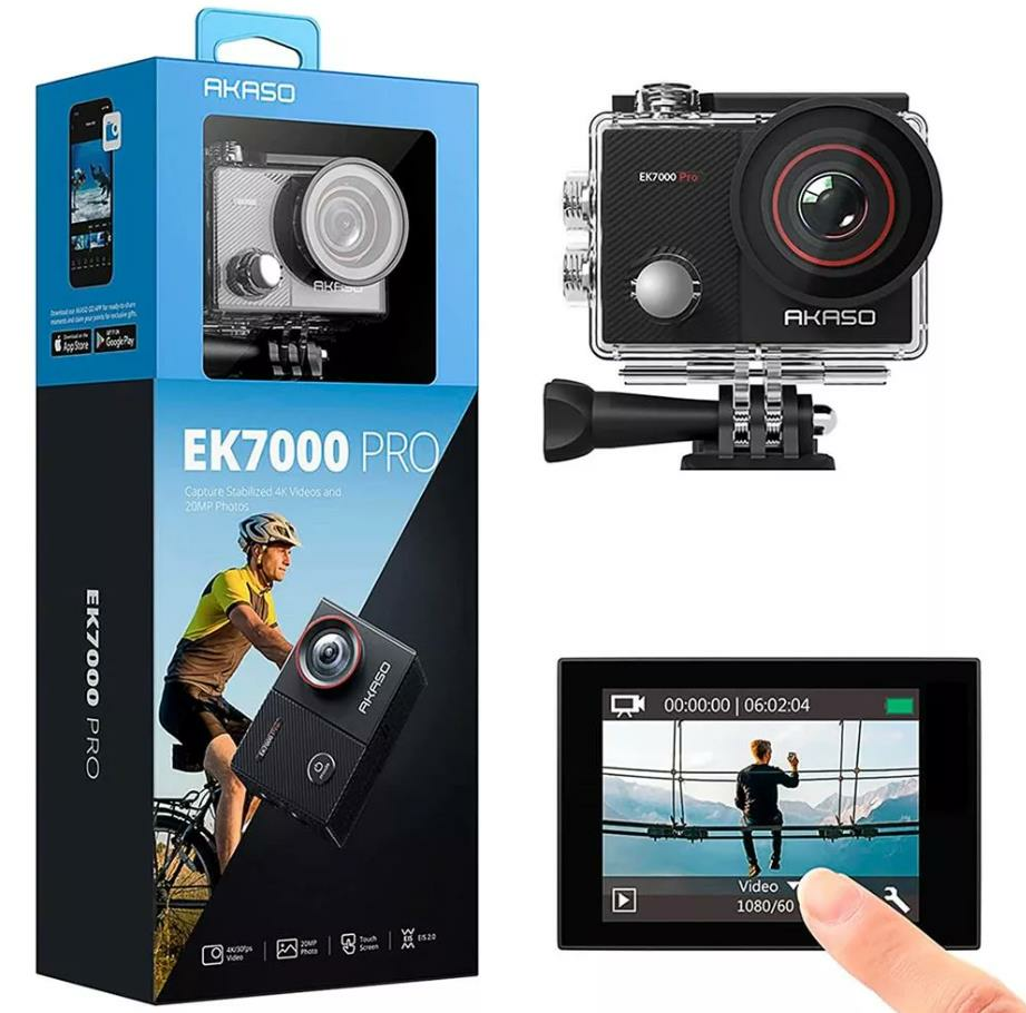 Akaso EK7000 Pro 4K Wi-Fi Aksiyon Kamera ve Aksesuar Seti
