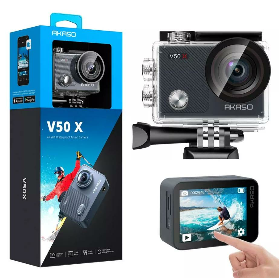 Akaso V50X 4K 30Fps Aksiyon Kamera ve Aksesuar Seti