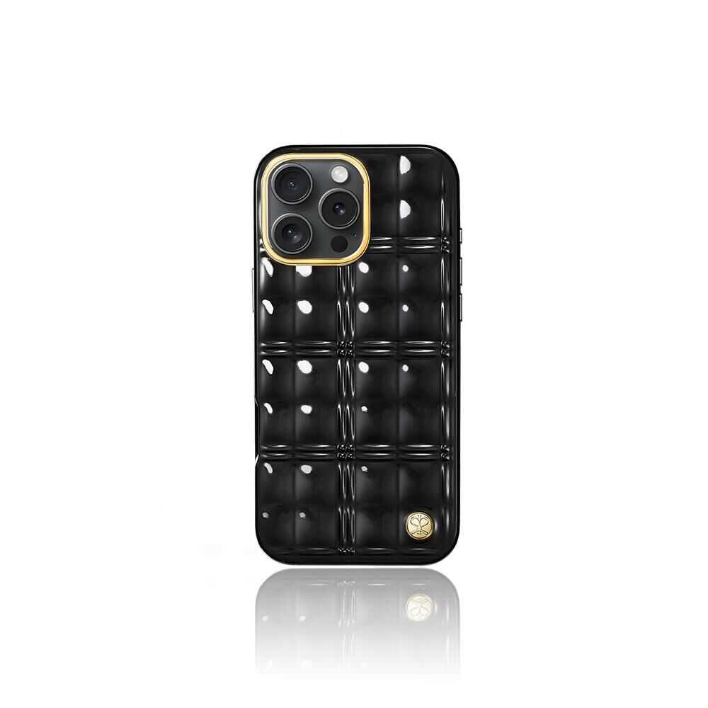 Apple iPhone 16 Pro Max Kılıf Askı Aparatlı Pynana Metal Grid Kapak - Siyah