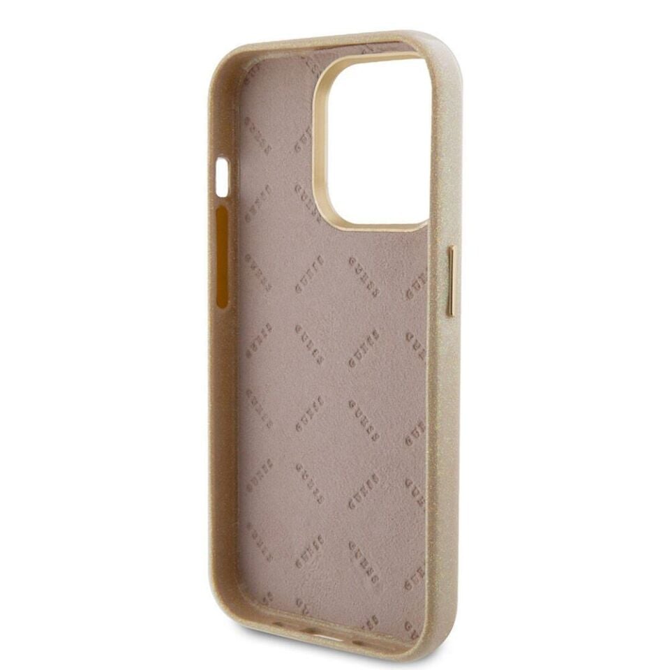 Apple iPhone 15 Pro Max Kılıf Guess Orijinal Lisanslı Yazı Logolu Glitter Glossy Script Kapak