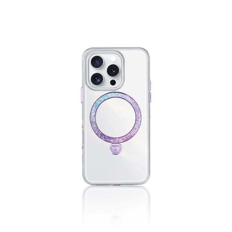 Apple iPhone 15 Pro Kılıf Magsafe Şarj Özellikli Standlı Pynana Dancing Streamer Serisi Kapak - Mor