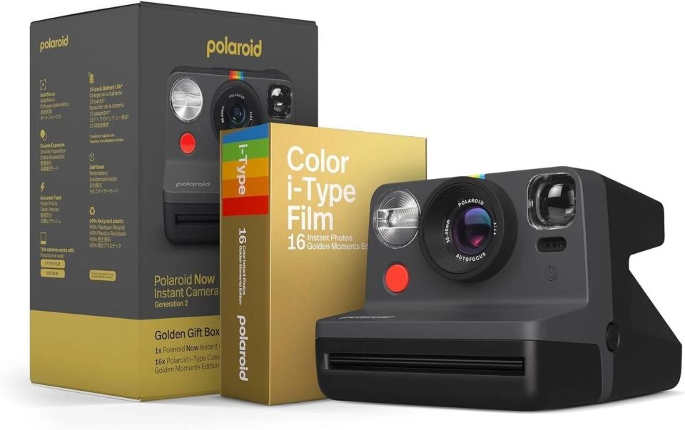 Polaroid Eb Now Generation 2 Black - Golden Moments - Anlık Fotoğraf Makinesi