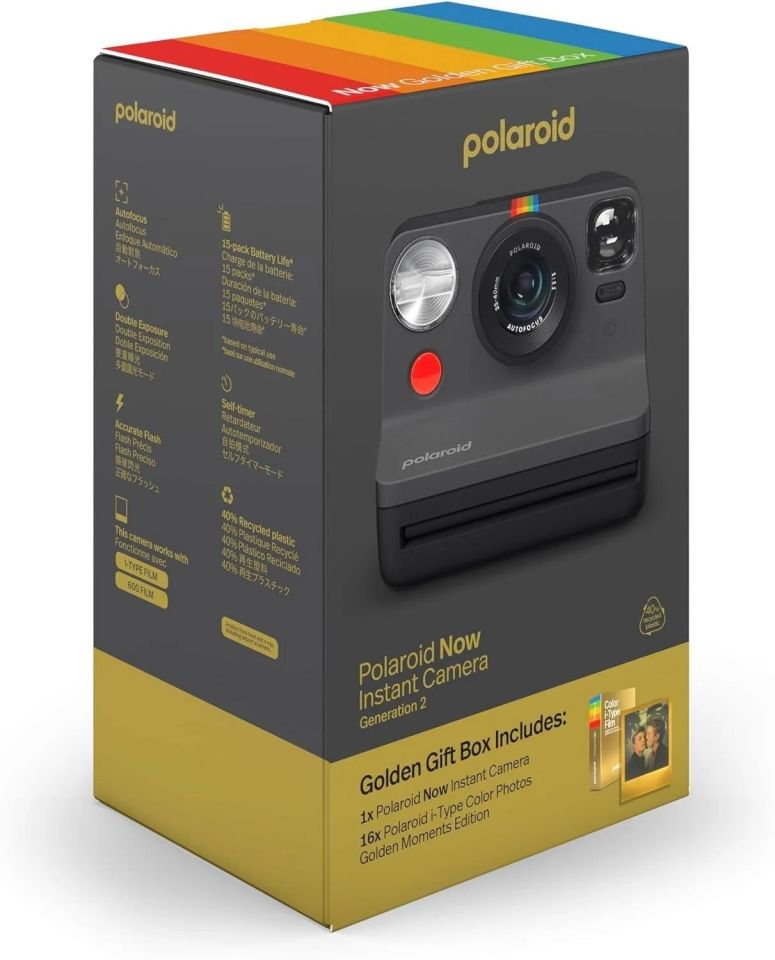 Polaroid Eb Now Generation 2 Black - Golden Moments - Anlık Fotoğraf Makinesi