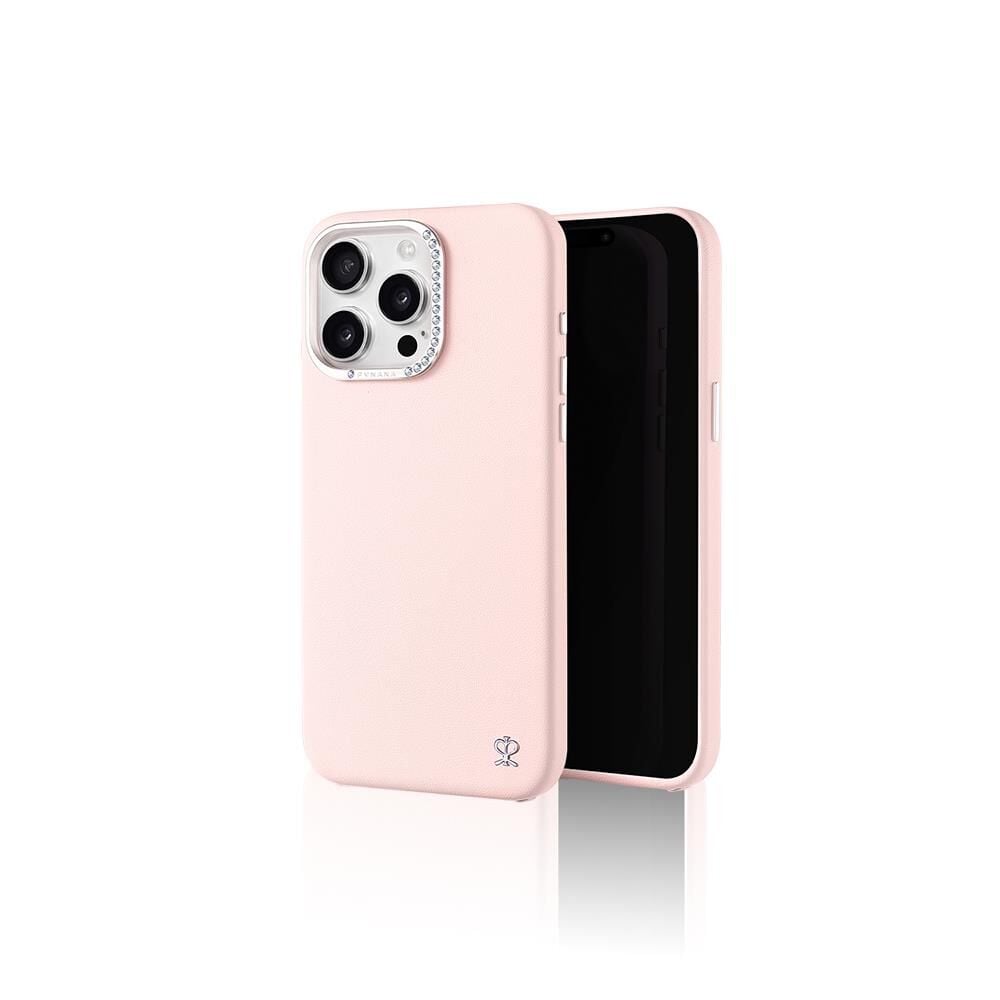 Apple iPhone 14 Pro Kılıf Suni Deri Tasarımlı Pynana Starry Serisi Kapak - Pembe