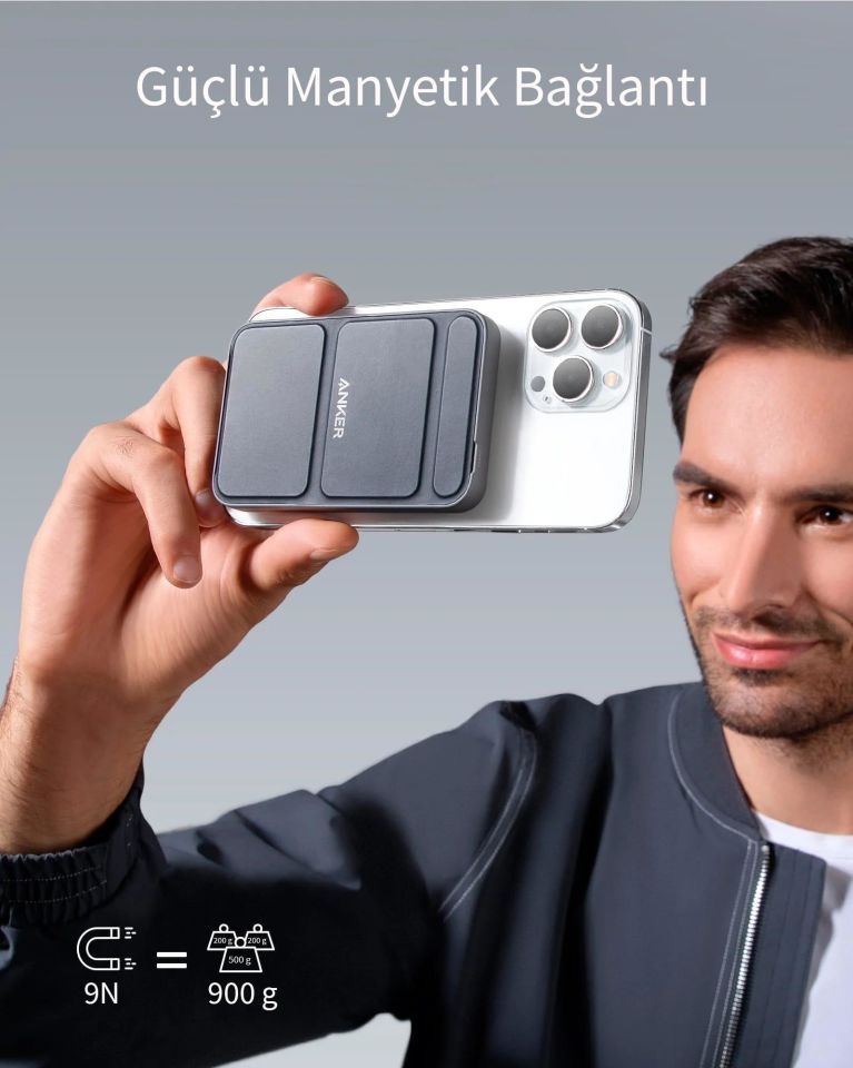 Anker 622 MagGo 5000 mAh Manyetik Powerbank Siyah