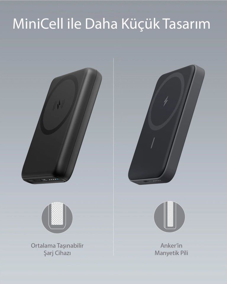 Anker 622 MagGo 5000 mAh Manyetik Powerbank Siyah