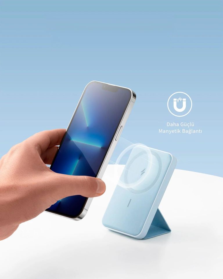Anker 622 MagGo 5000 mAh Manyetik Powerbank Mavi