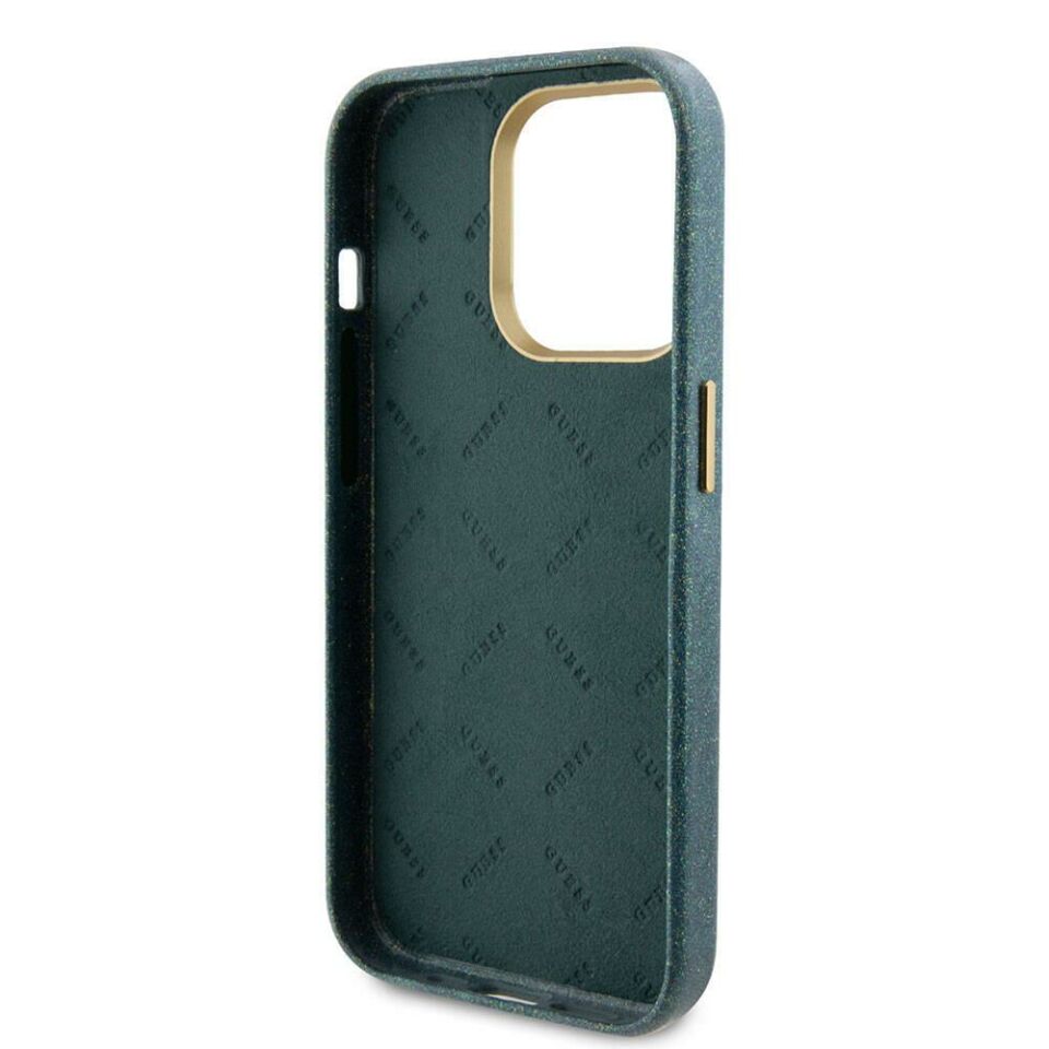 Apple iPhone 15 Pro Max Kılıf Guess Orjinal Lisanslı Yazı Logolu Glitter Glossy Script Kapak