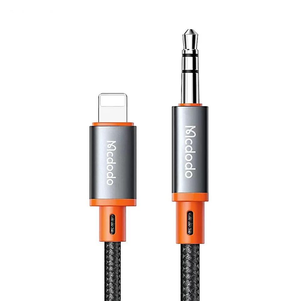 Mcdodo CA-0890 Spiralli Lightning to 3.5mm Ses Kablosu 1.8m-Siyah