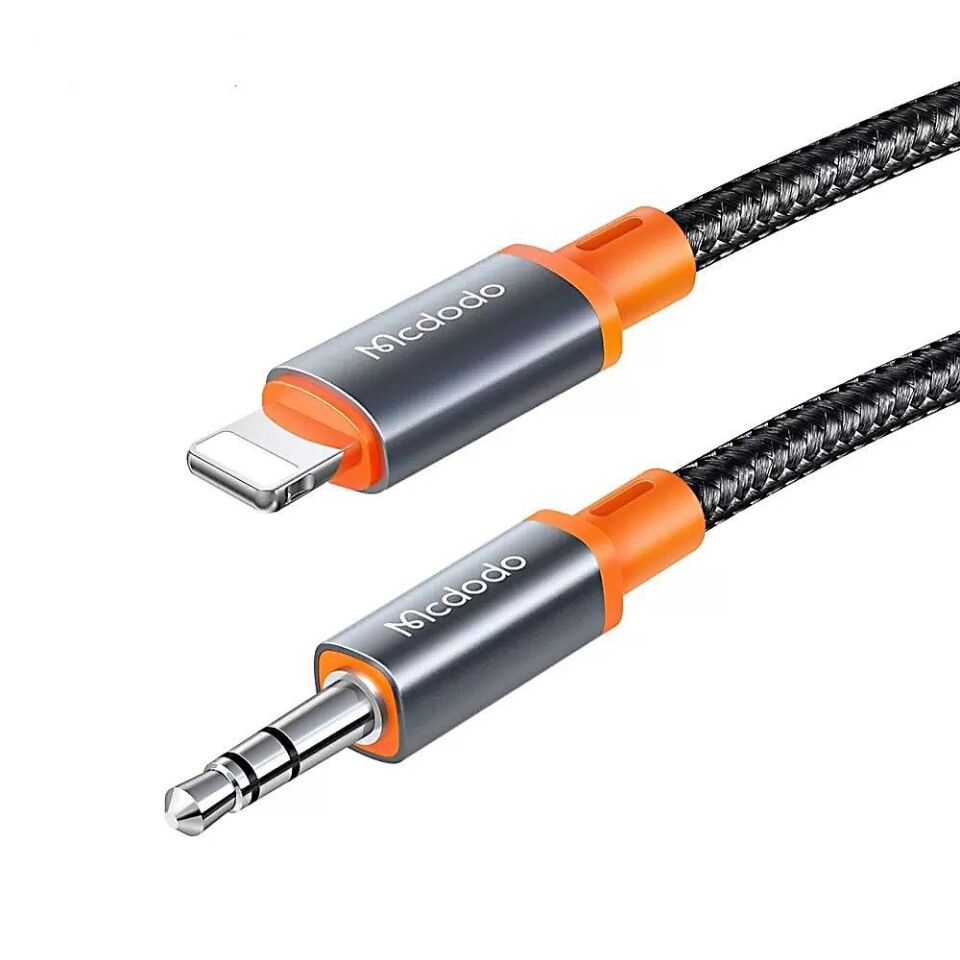 Mcdodo CA-0890 Spiralli Lightning to 3.5mm Ses Kablosu 1.8m-Siyah