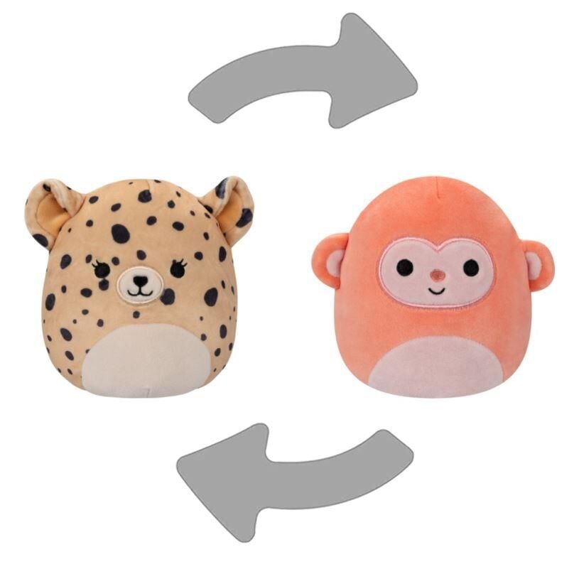 Squishmallows 2'si 1 Arada Peluş Oyuncak  Çita Lexie ve Maymun Elton