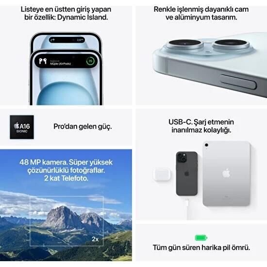 Apple iPhone 15 128 GB Siyah