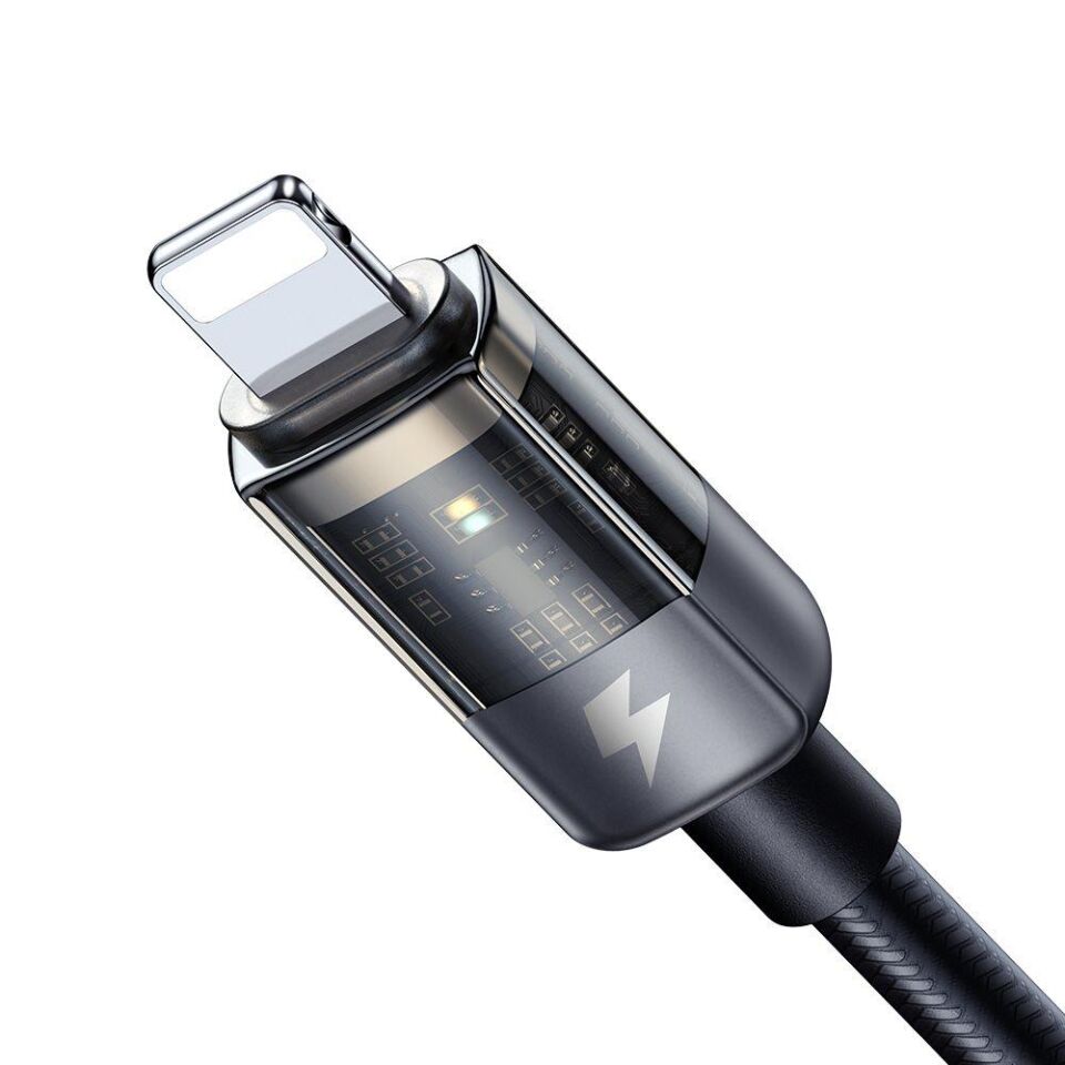 Mcdodo CA-3140 Lightning Led Işıklı Power Off 3A Hızlı Data/Şarj Kablosu 1.2m - Siyah