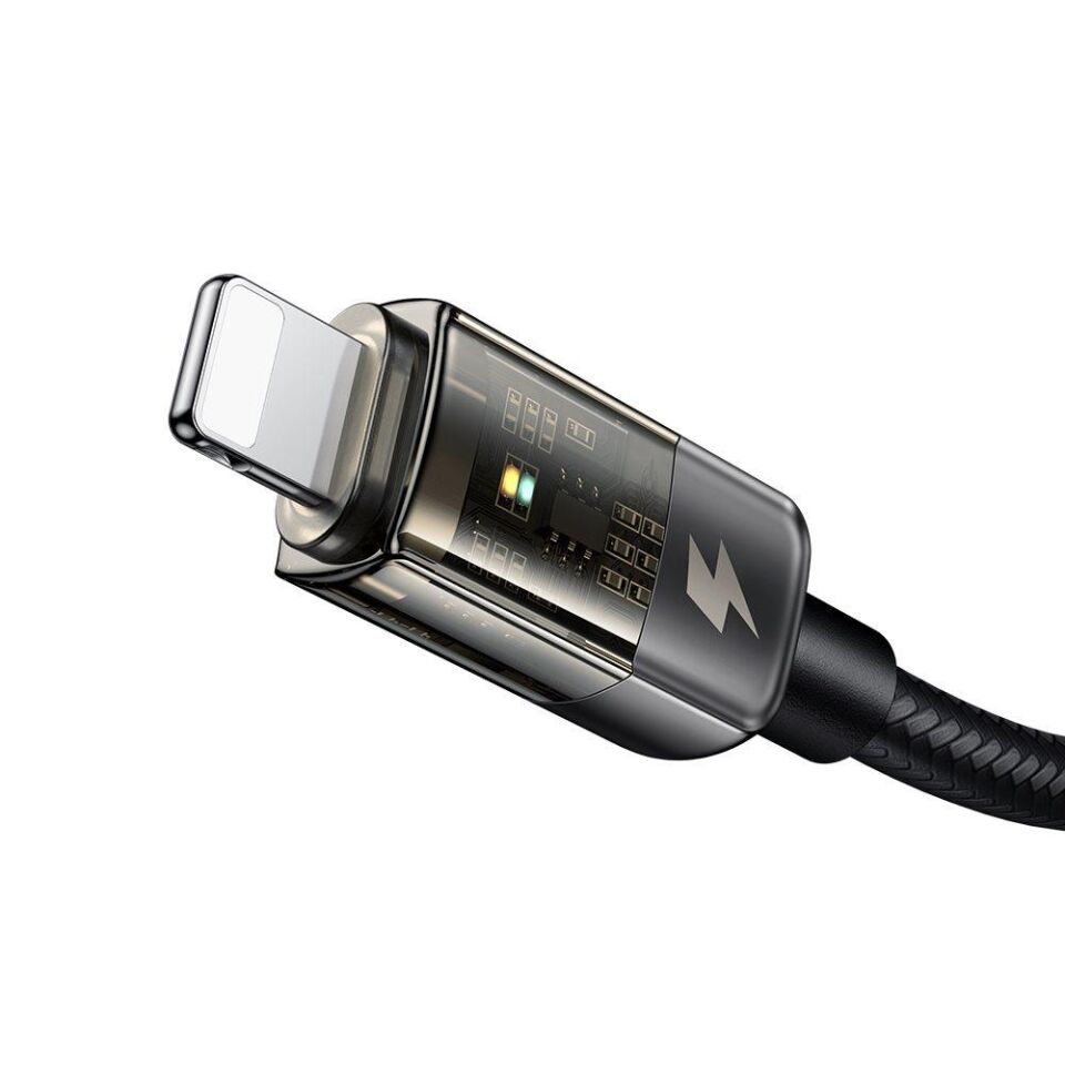Mcdodo CA-3140 Lightning Led Işıklı Power Off 3A Hızlı Data/Şarj Kablosu 1.2m - Siyah