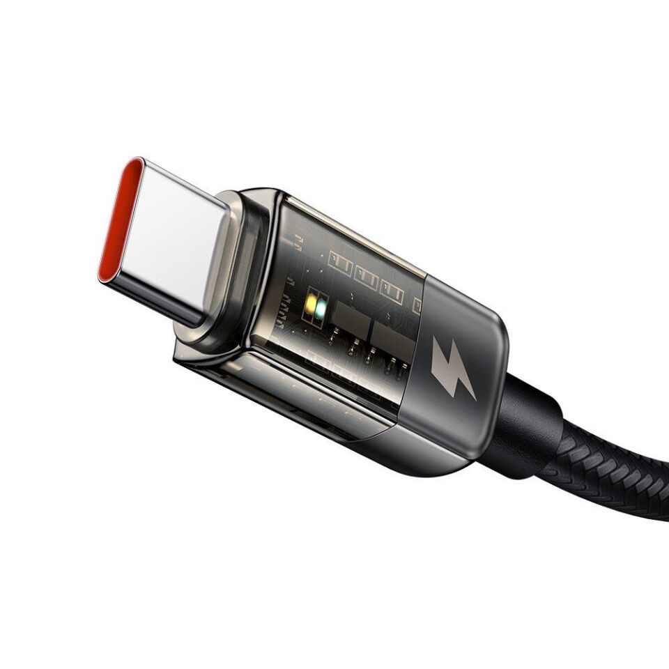 Mcdodo CA-3150 Type-C 100W Led Işıklı Power Off Süper Hızlı Data/Şarj Kablosu 1.2m  Siyah