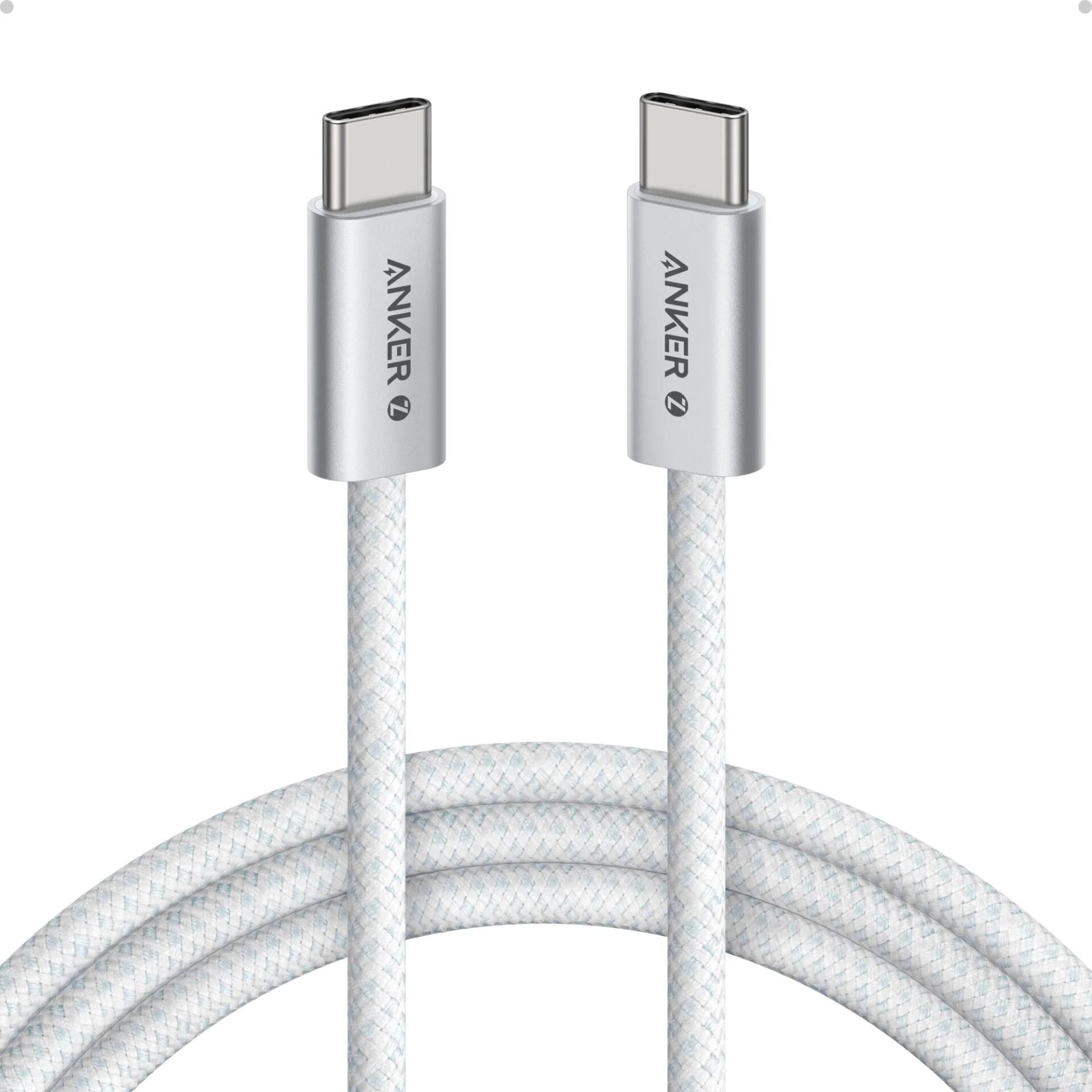 Anker Zolo USB-C to USB-C Örgülü Kablo 1m 240W Beyaz