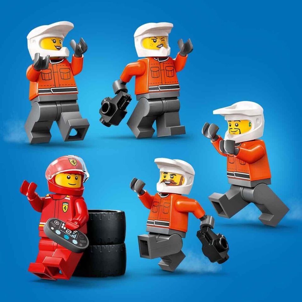Lego City Ferrari Arabalı F1 Pit Stop ve Pit Ekibi 60443