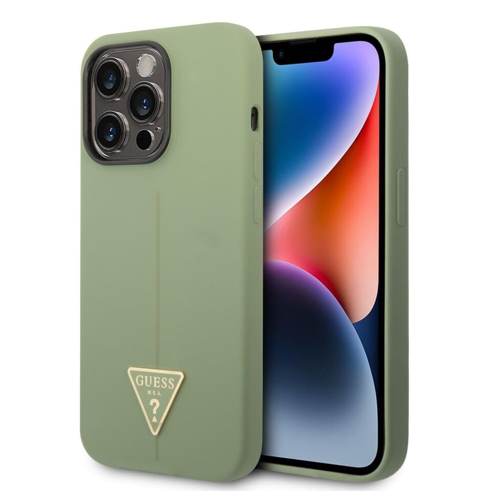 Iphone 14 Pro GUESS Silikon Yeşil Kılıf GUHCP14LSLTGN